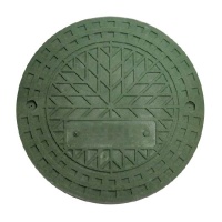 Люк полимерпесчаный для дренажного колодца 315 мм, зеленый