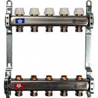 Коллектор Stout из нержавеющей стали с запорными клапанами