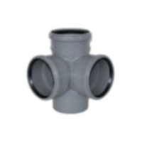 Крестовина двухплоскостная Политэк 110-110-110-90° внутренняя канализация серая КП0093
