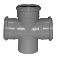 КП0030 Крестовина одноплоскостная Политэк 50-50-50-45° внутренняя канализация серая