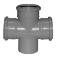 КП0010 Крестовина одноплоскостная Политэк 110-110-110-45° внутренняя канализация серая