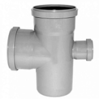КП0091 Крестовина одноплоскостная Политэк 110-110-50-90° внутренняя канализация серая