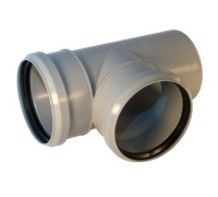 КП3208 Тройник Политэк 32-32-90° внутренняя канализация серая