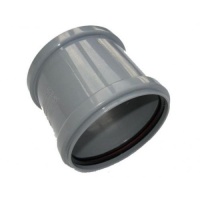 КП0060 Муфта двухраструбная Политэк 50 мм внутренняя канализация серая