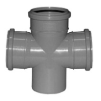 КП0040 Крестовина одноплоскостная Политэк 50-50-50-90° внутренняя канализация серая