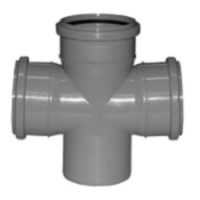 КП0020 Крестовина одноплоскостная Политэк 110-110-110-90° внутренняя канализация серая