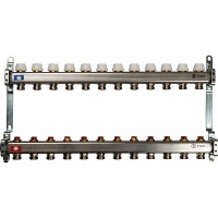 Коллектор Stout из нержавеющей стал с запорными клапанами, SMS 0922 000012