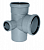 КП0094 Крестовина левая двухплоскостная Политэк 110-110-50-90° внутренняя канализация серая